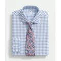 Stretch Supima Cotton Non-Iron Royal Oxford English Collar, Gingham Dress Shirt