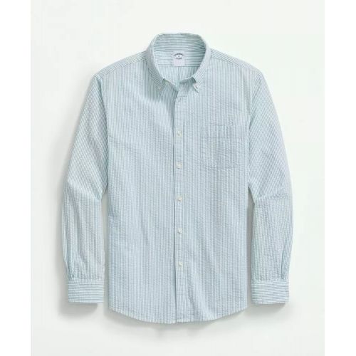 브룩스브라더스 Washed Cotton Seersucker Button-Down Collar, Stripe Sport Shirt