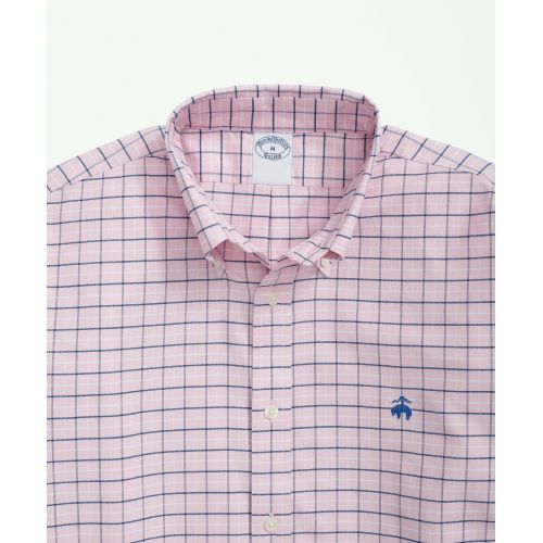 브룩스브라더스 Stretch Cotton Non-Iron Oxford Polo Button Down Collar, Tattersall Shirt