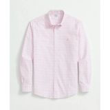 Stretch Cotton Non-Iron Oxford Polo Button Down Collar, Windowpane Shirt