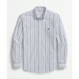 Stretch Non-Iron Oxford Polo Button Down Collar, Double Striped Shirt