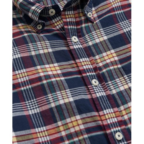 브룩스브라더스 Washed Cotton Madras Button-Down Collar Sport Shirt