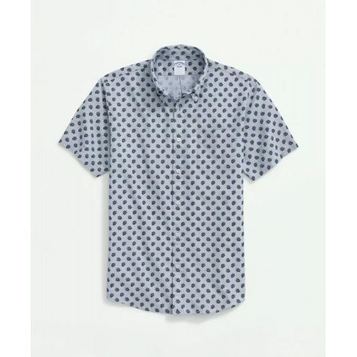 브룩스브라더스 Short Sleeve Shirt In Linen-Cotton Floral Print