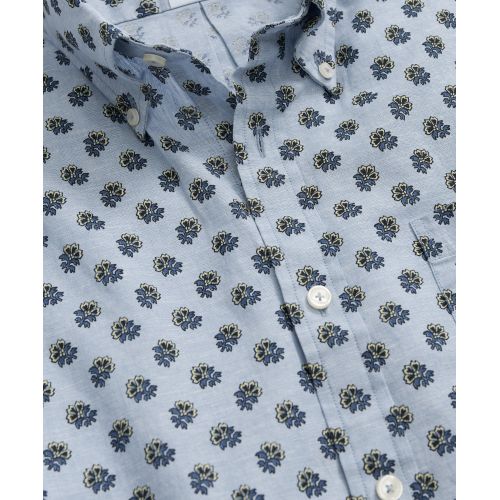 브룩스브라더스 Short Sleeve Shirt In Linen-Cotton Floral Print