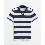 Johnny Collar Rugby Stripe Polo Shirt in Supima Cotton