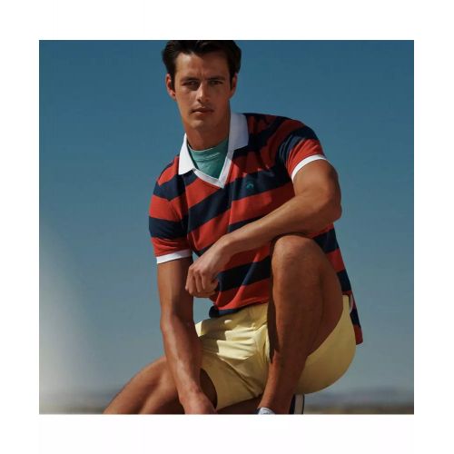 브룩스브라더스 Johnny Collar Rugby Stripe Polo Shirt in Supima Cotton