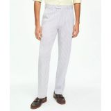 Regular Fit Cotton Seersucker Pants In Classic Stripe
