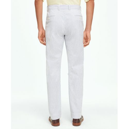 브룩스브라더스 Regular Fit Cotton Seersucker Pants In Classic Stripe