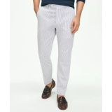 Slim Fit Cotton Seersucker Pants In Classic Stripe