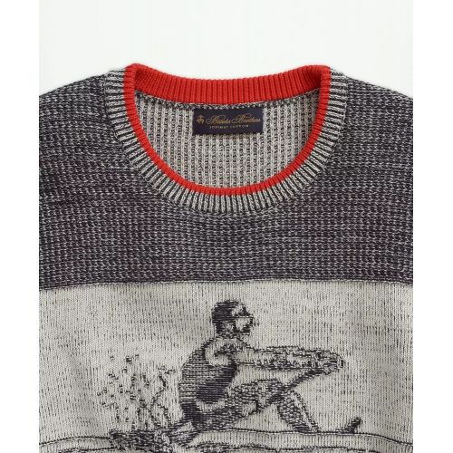 브룩스브라더스 Supima Cotton Intarsia Rower Crewneck Sweater