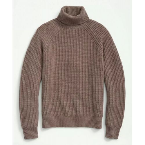 브룩스브라더스 Merino Wool Cashmere English Rib Turtleneck Sweater