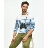 Binocular Trompe-loeil Crewneck Sweater in Supima Cotton