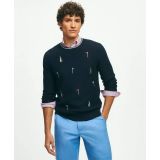 Embroidered Golf Sweater in Egyptian Cotton
