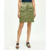 Stretch Cotton Twill Safari Pencil Skirt