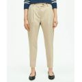Cotton Canvas Tapered Pleat Pants