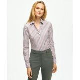 Fitted Non-Iron Stretch Supima Cotton Striped Dress Shirt