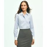 Fitted Non-Iron Stretch Supima Cotton Dress Shirt with Contrast Collar & Cuffs