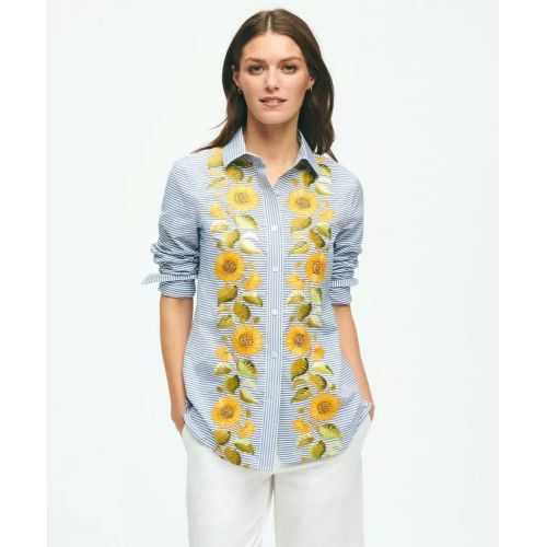 브룩스브라더스 Sunflower Embroidered Striped Shirt In Cotton