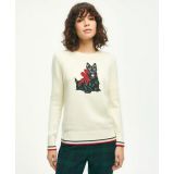 Merino Wool-Cashmere Crewneck Scottie Dog Sweater