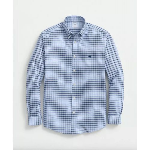 브룩스브라더스 Big & Tall Stretch Cotton Non-Iron Oxford Polo Button-Down Collar Gingham Shirt