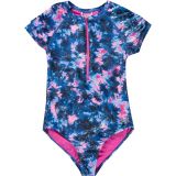 Printed Short-Sleeve One-Piece Paddlesuit - Girls