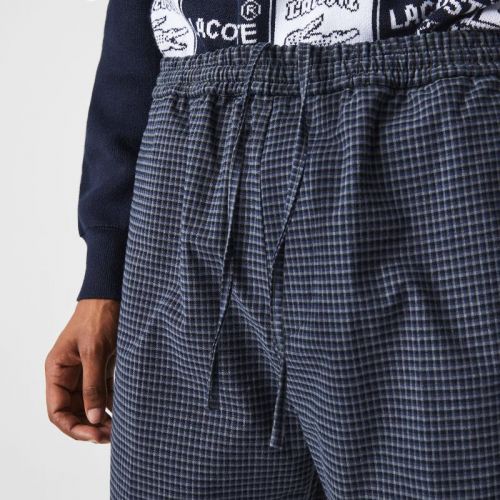 라코스테 Lacoste Mens Heritage Checkered Stretch Cotton Jogging Pants