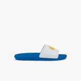 Lacoste Mens Croco Synthetic Contrast Sole Slides
