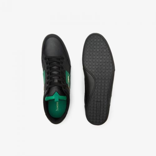 라코스테 Lacoste Mens Chaymon Leather and Carbon Fiber Sneakers