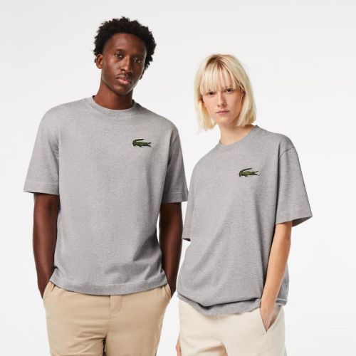 라코스테 Lacoste Unisex Loose Fit Large Crocodile Organic Cotton T-Shirt