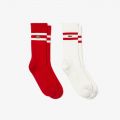Lacoste Unisex Contrast Striped Ribbed Knit Socks