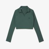 Lacoste Womens Cropped Long Sleeve Polo