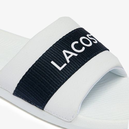 라코스테 Lacoste Mens Croco Textile Logo Slides
