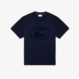 Lacoste Mens Relaxed Fit Tone-On-Tone Branded Cotton T-Shirt