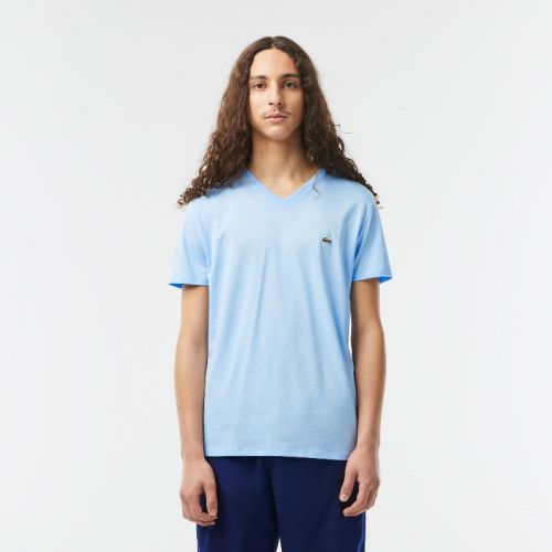라코스테 Lacoste Mens V-Neck Pima Cotton Jersey T-Shirt