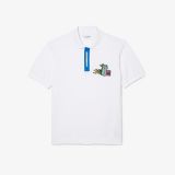 Lacoste Mens Contrast Placket And Crocodile Badge Polo