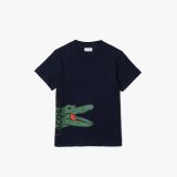 Lacoste Boys Crew Neck Printed Crocodile Cotton T-shirt