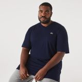 Lacoste Menu2019s Regular Fit Ribbed V-Neck Cotton Polo Shirt (Plus Size)