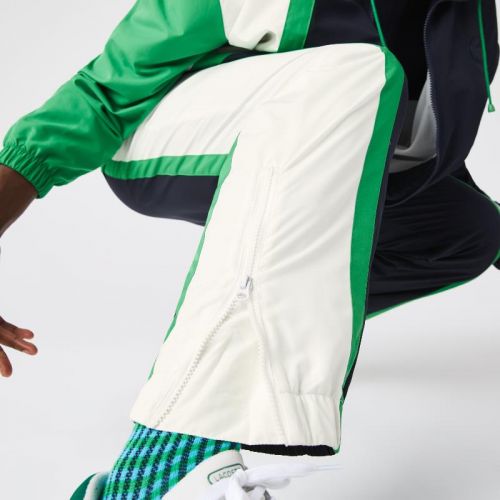 라코스테 Lacoste Mens Lightweight Water-Repellent Color-Block Trackpants