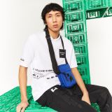 Mens Lacoste x Minecraft Print Canvas Vertical Crossover Bag