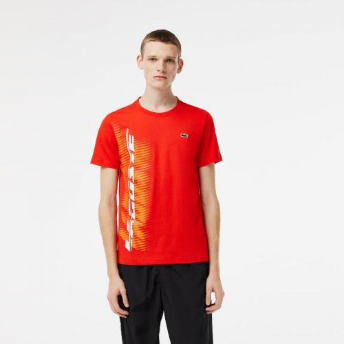 라코스테 Lacoste Menu2019s SPORT Regular Fit T-Shirt with Contrast Branding