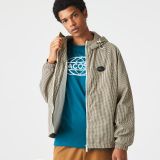 Lacoste Mens Hooded Check Twill Jacket