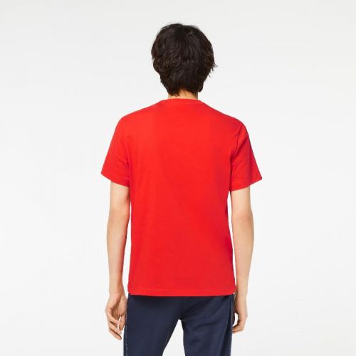 라코스테 Lacoste Menu2019s Regular Fit Logo Stripe T-Shirt