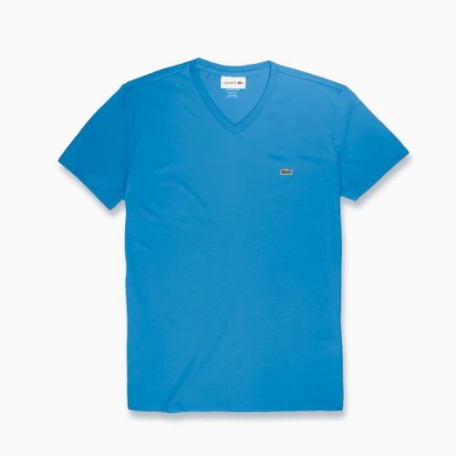 라코스테 Lacoste Mens V-Neck Pima Cotton Jersey T-Shirt