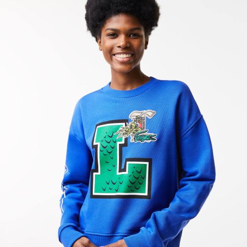 라코스테 Lacoste Womens Oversized Print And Branded Sweatshirt