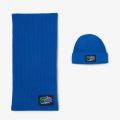 Lacoste Unisex Ribbed Wool Beanie And Scarf Gift Set