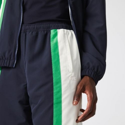 라코스테 Lacoste Mens Lightweight Water-Repellent Color-Block Trackpants