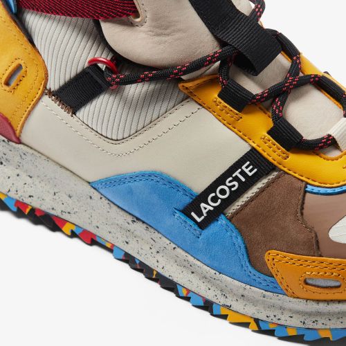 라코스테 Mens Lacoste Run Breaker Leather and Synthetic Outdoor Shoes
