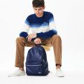 Lacoste Mens LIVE Signature Print Zippered Backpack