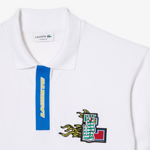 라코스테 Lacoste Mens Contrast Placket And Crocodile Badge Polo