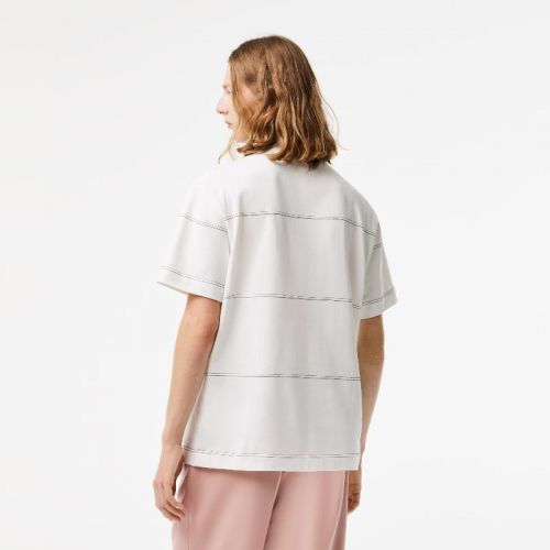 라코스테 Lacoste Menu2019s Organic Cotton Jersey Stripe T-Shirt